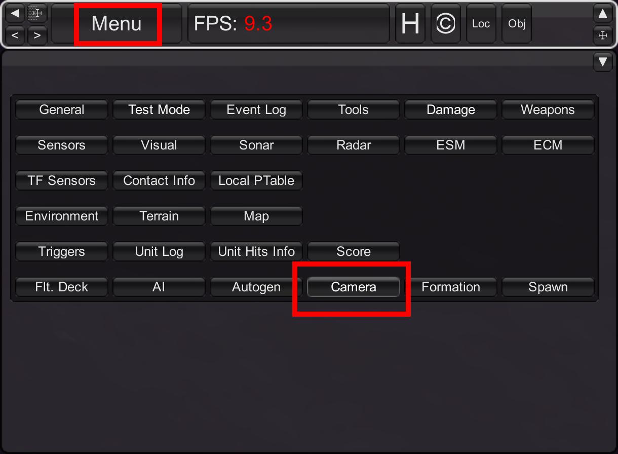 Debug Menu F10 Camera Mode 1 Sea Power