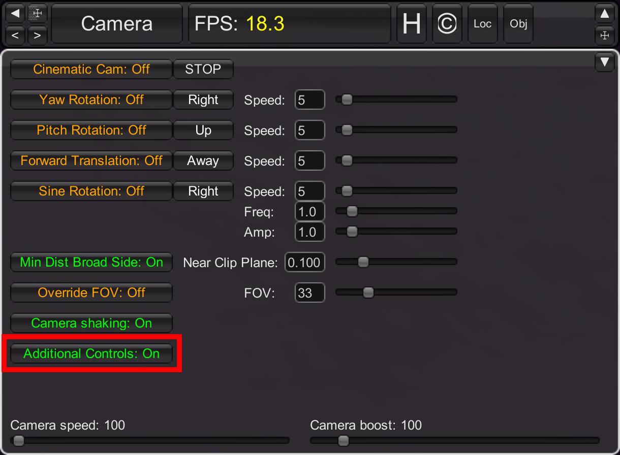 Debug Menu F10 Camera Mode 2 Sea Power