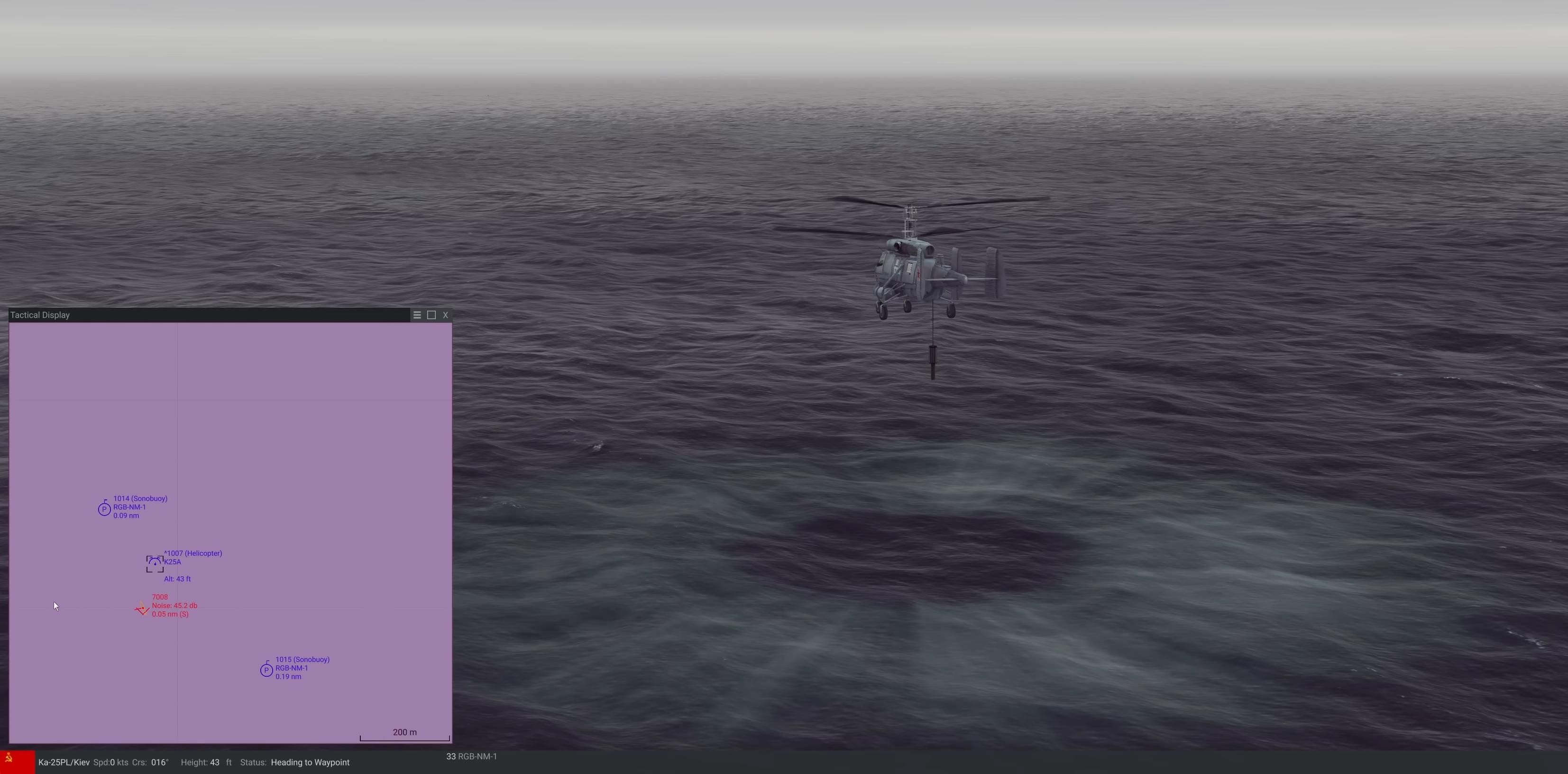 Sea Power Dipping Sonar Low Hovering Helicopter Deploying