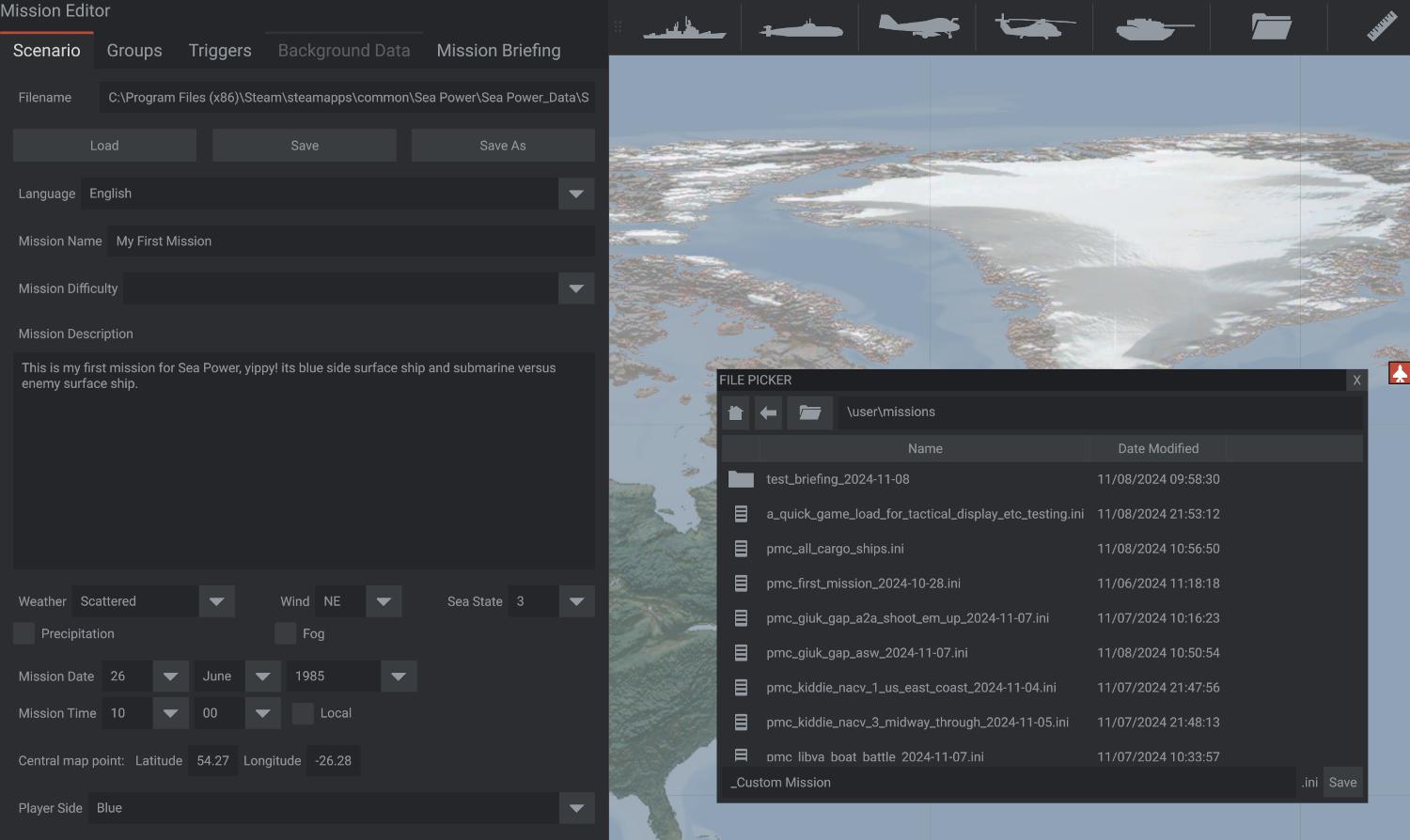 Mission Editor Save As File Picker Sea Power