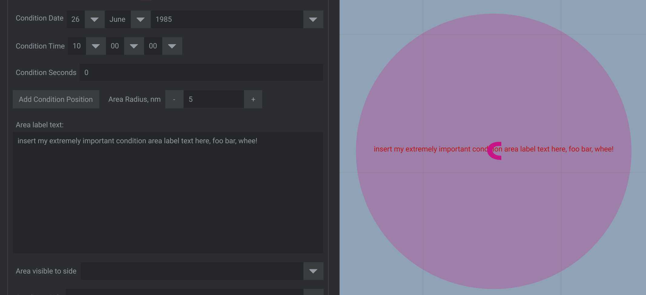 Sea Power Mission Editor Trigger Condition Area Label