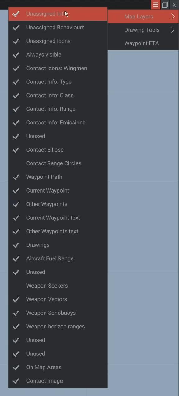 Sea Power Tactical Display Map Filters